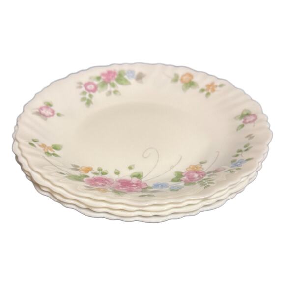 Arcopal France Rosalie 7” Salad Dessert Plates Set of 4 Pink Floral Vintage - Picture 6 of 6